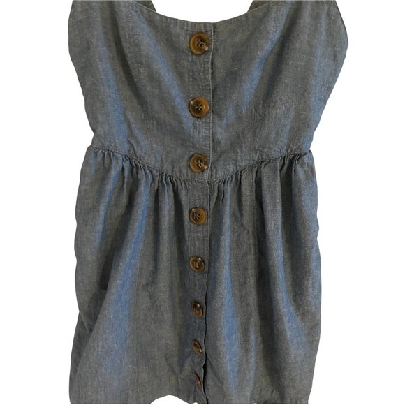 Free People Blue Chambray Carolina Button Front Mini Dress/Jumper Size 2 - Picture 7 of 7